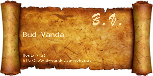 Bud Vanda névjegykártya